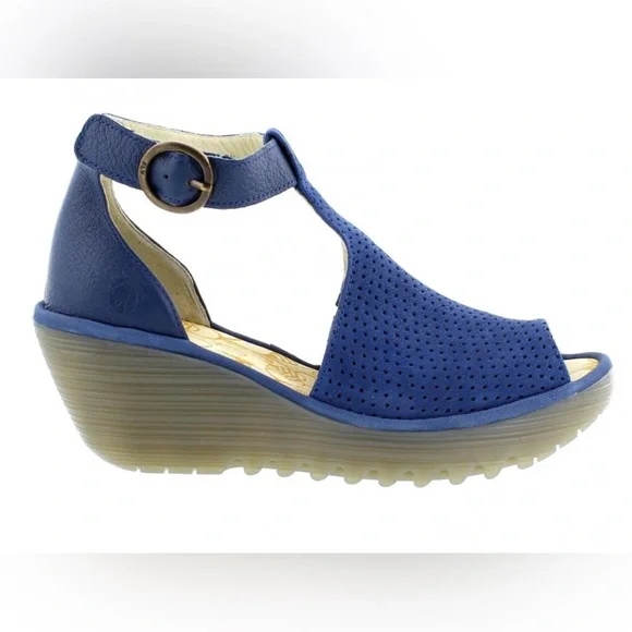 Fly London Yall Open Toe Platform Wedge Sandals Size 41 - Picture 1 of 8